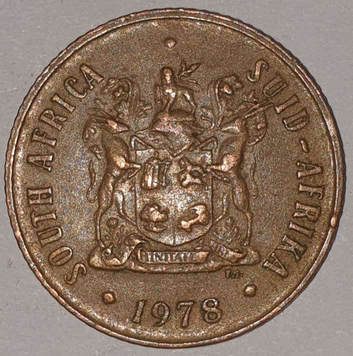 1978 - 2 CENT COIN (TWO CENT COIN) - RSA - BRONZE - KM#83 - BILINGUAL LEGEND - WILDEBEEST